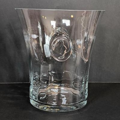 LOT 176: Mother of Pearl Hor D'oeuvre Picks, Crackle Wine Glasses & Ice Bucket