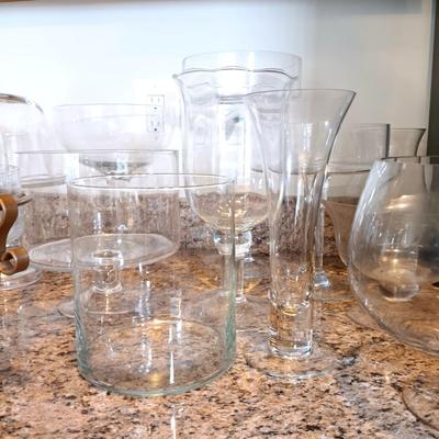 LOT 179: Easy Exotic Glass Kettle, Champagne Flutes, Metal 2-Tier Stand with Art Glass Bowls & More