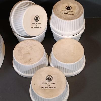 LOT 188: Corelle Bakeware with Over and Back Inc Ramekins