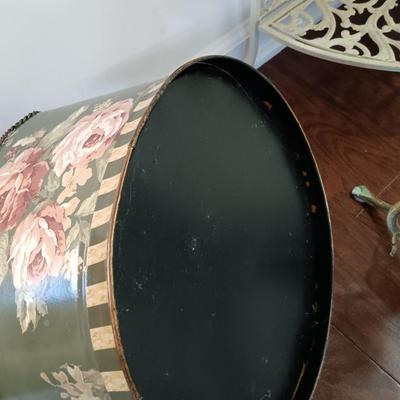 LOT 217: Collapsible Metal Plant Stand, Metal Wine Rack, Metal Basket & Textiles