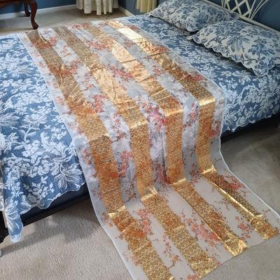 LOT 217: Collapsible Metal Plant Stand, Metal Wine Rack, Metal Basket & Textiles