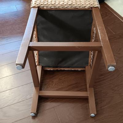 LOT 218: Pair of Rattan Bar Stools