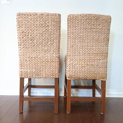 LOT 218: Pair of Rattan Bar Stools