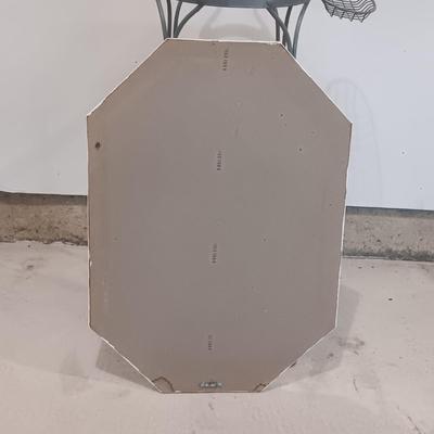 LOT 219: Vintage Metal Wire Shaving Stand with Mirror and Two Plant Holders