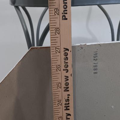 LOT 219: Vintage Metal Wire Shaving Stand with Mirror and Two Plant Holders