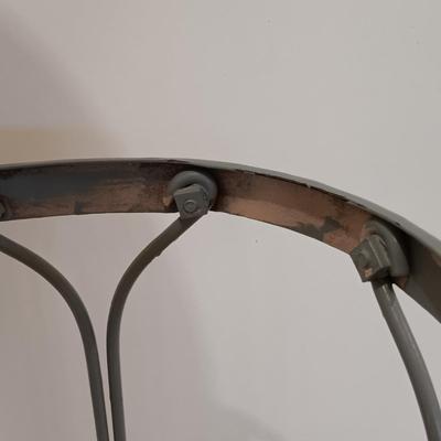 LOT 219: Vintage Metal Wire Shaving Stand with Mirror and Two Plant Holders