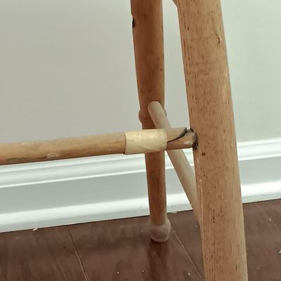 LOT 220: Carved Wood Panel with Individual Carved Pieces & Vintage High Chair