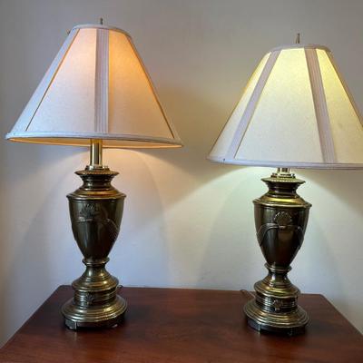 Pair of Brass-Style Table Lamps