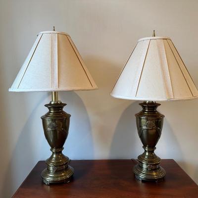 Pair of Brass-Style Table Lamps