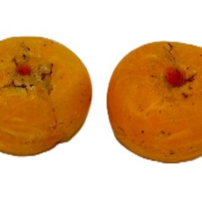 Pair Of Large Vintage Amber Beads