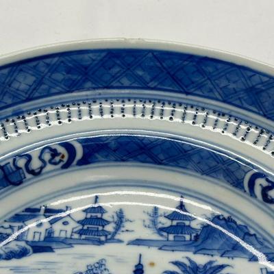 Large Chinese blue and white porcelain plate with four characters mark-local pickup and shipping available