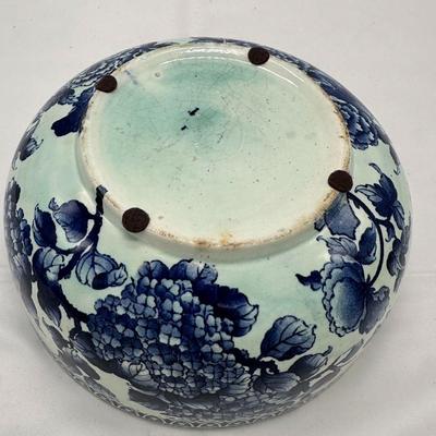 Big vintage porcelain blue and white bowl-local pickup and shipping available