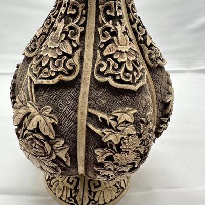 Arnart Imports Ivory Dynasty over Brass Asian Floral Vase-local pickup and shipping available