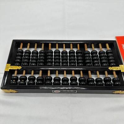 vintage Lotus Flower Brand Abacus Chinese calculator with instruction book