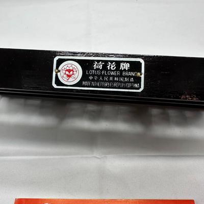 vintage Lotus Flower Brand Abacus Chinese calculator with instruction book