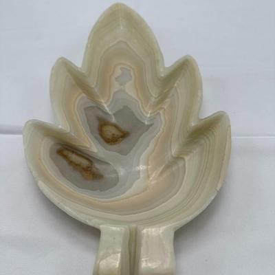 Large Onyx Leaf Shaped Catchall