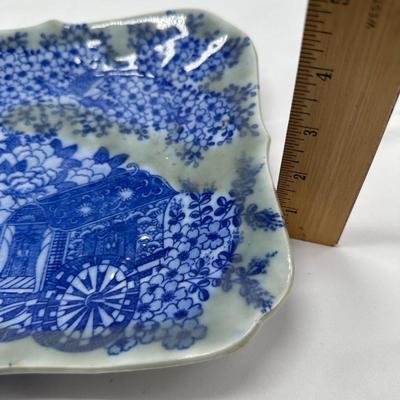 Japanese Platter, Sometsuke-Seiji Blue Patterned With Celadon, 19th C.