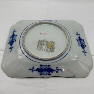 Japanese Platter, Sometsuke-Seiji Blue Patterned With Celadon, 19th C.