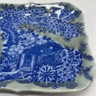 Japanese Platter, Sometsuke-Seiji Blue Patterned With Celadon, 19th C.