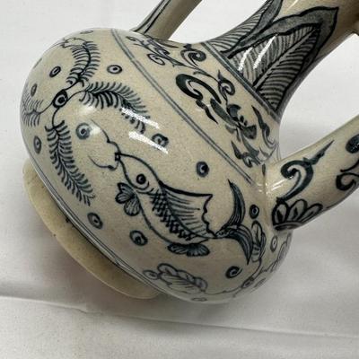 Chinese Vintage White And Blue Teapot