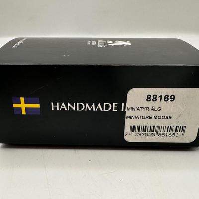 Målerås Sweden Crystal Sculpture – “Miniature Moose” w/ Box