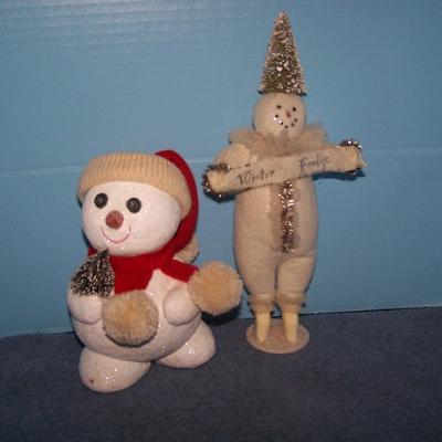 LOT 160 FAB COLLECTABLE CHRISTMAS-DEPT 56 BILLY BUTTONS & BETHANY LOWE SNOWMAN