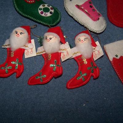 LOT 162 FAB VINTAGE MCM CHRISTMAS DECORATIONS-MINI STOCKINGS