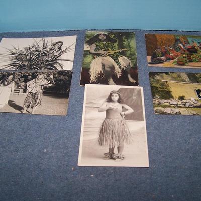LOT 185 GREAT VINTAGE POSTCARDS-HAWAII-PEOPLE/HULA/FRUITS