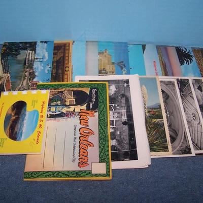 LOT 187 GREAT VINTAGE POSTCARDS/FOLDER--MISC USA-