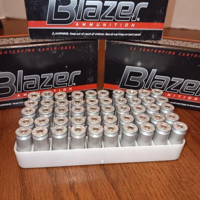 3 FULL BOXES OF BLAZER 45 AUTO AMMUNITION