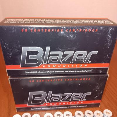 2 FULL BOXES OF BLAZER 45 AUTO AMMUNITION