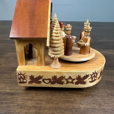 Switzerland Christmas Nativity Scene Music Box Wood Box- FREE NATIONWIDE SHIPPING FOR ALL LOTS