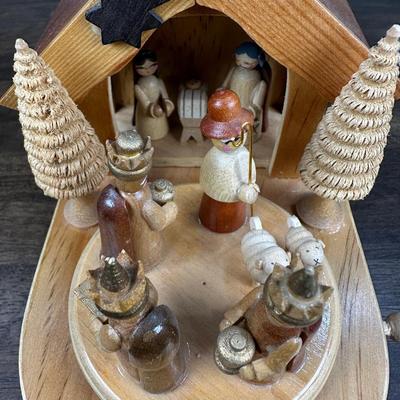 Switzerland Christmas Nativity Scene Music Box Wood Box- FREE NATIONWIDE SHIPPING FOR ALL LOTS