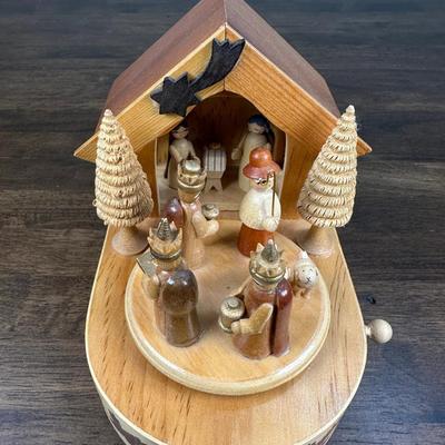 Switzerland Christmas Nativity Scene Music Box Wood Box- FREE NATIONWIDE SHIPPING FOR ALL LOTS