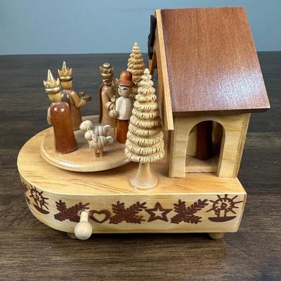 Switzerland Christmas Nativity Scene Music Box Wood Box- FREE NATIONWIDE SHIPPING FOR ALL LOTS