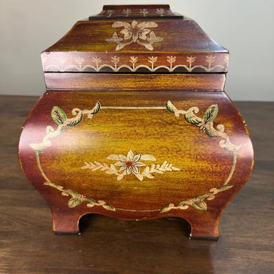 Unique Wood Lidded Box With Asian Design On Side 10x 10 X 10- FREE NATIONWIDE SHIPPING FOR ALL LOTS
