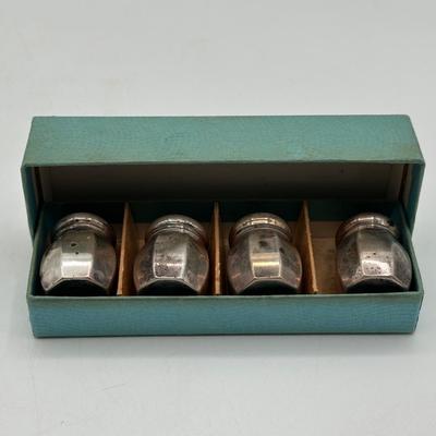Set of 4 Sterling Silver Individual Salt Shakers – Original Box