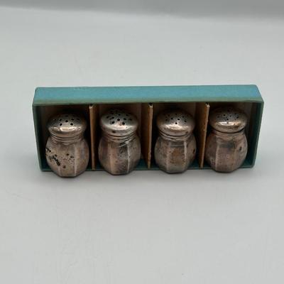 Set of 4 Sterling Silver Individual Salt Shakers – Original Box