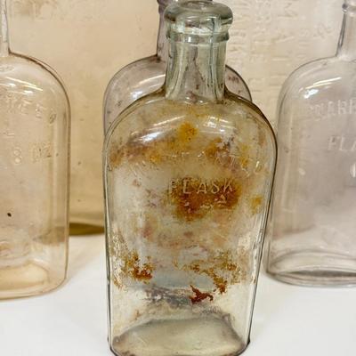 LOT 27: Antique/ Vintage Glass Flasks