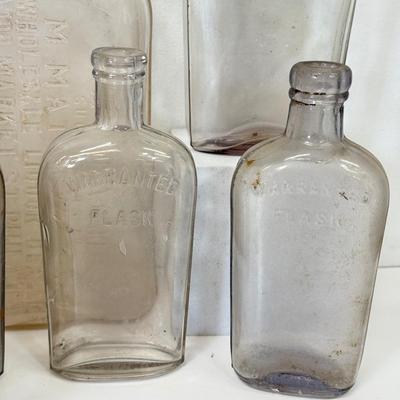 LOT 27: Antique/ Vintage Glass Flasks