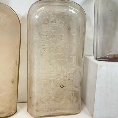 LOT 27: Antique/ Vintage Glass Flasks