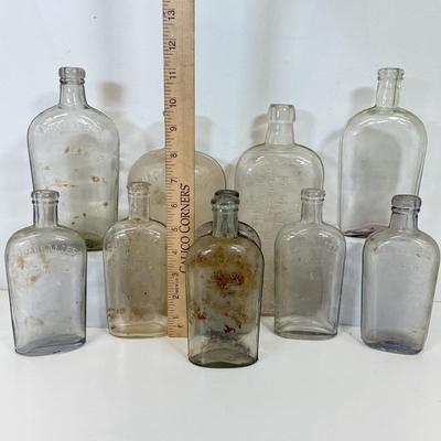 LOT 27: Antique/ Vintage Glass Flasks