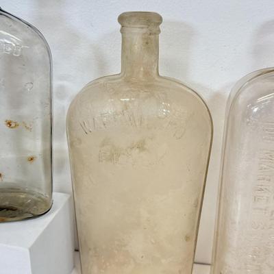 LOT 27: Antique/ Vintage Glass Flasks