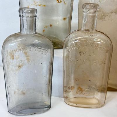 LOT 27: Antique/ Vintage Glass Flasks