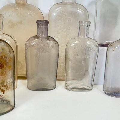 LOT 27: Antique/ Vintage Glass Flasks