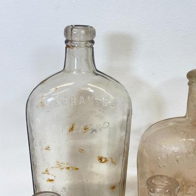 LOT 27: Antique/ Vintage Glass Flasks