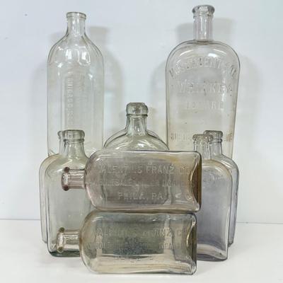 LOT 29: Antique Clear Glass Bottles