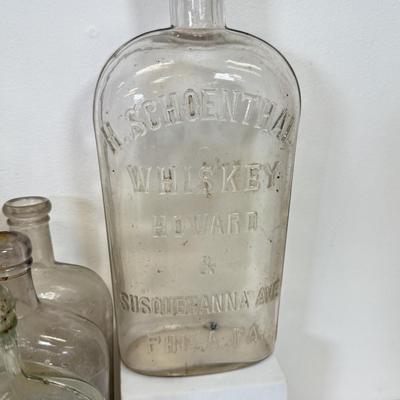 LOT 29: Antique Clear Glass Bottles
