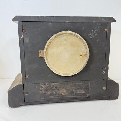 LOT 33: Wood French Style Mantle Clock for Parts or Repair