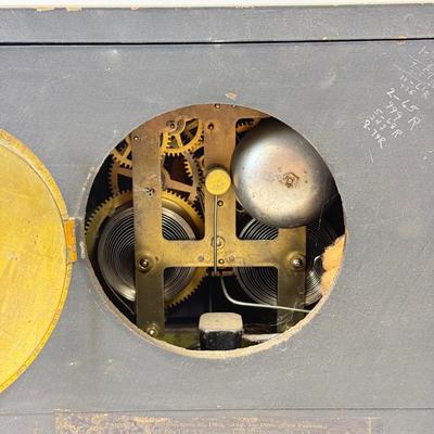 LOT 33: Wood French Style Mantle Clock for Parts or Repair